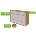 Comoda 8 Gavetas Loop - Lopas Amendoa Clean-off White