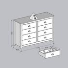 Comoda 8 Gavetas Madeira Maciça 125 Cm 9102 Milani Store