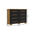 Cômoda 8 Gavetas Ômega Nature/preto