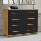 Cômoda 8 Gavetas Ômega Nature/preto