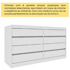 Cômoda 8 Gavetas Orgânica 100% Mdf 158cm Luna Espresso Móveis