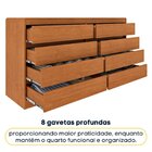 Cômoda 8 Gavetas Orgânica 100% Mdf 158cm Luna Espresso Móveis