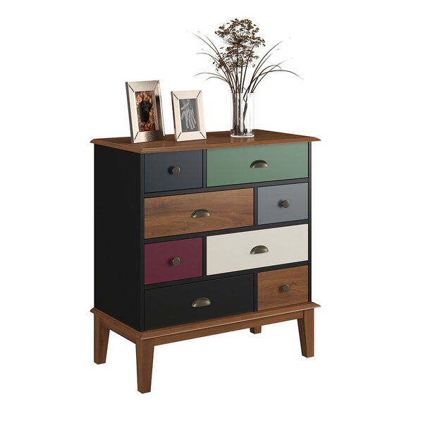 Cômoda 8 Gavetas Preto Color