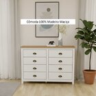 Cômoda 8 Gavetas Topázio 100% Madeira Maciça Para Quarto Bran