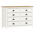 Cômoda 8 Gavetas Topázio 100% Madeira Maciça Para Quarto Bran