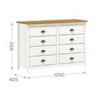 Cômoda 8 Gavetas Topazio  Branco/freijo