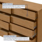 Cômoda 8 Gavetas Urban Espresso Móveis Amêndoa Clean