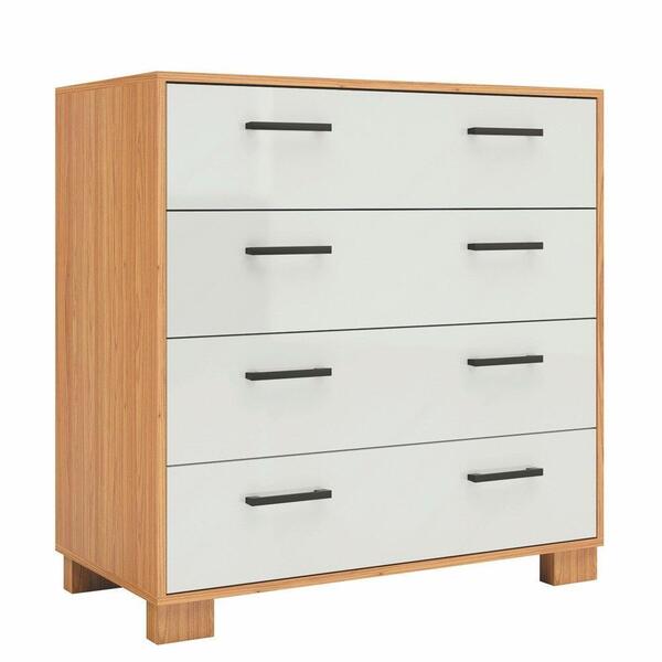 Cômoda 90cm 4 Gavetas 100% Mdf W344 Freijó/off White