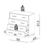 Cômoda 90cm 4 Gavetas 100% Mdf W344 Freijó/off White