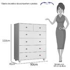 Cômoda 90cm 6 Gavetas Glória Branco Fosco Liso