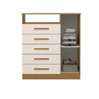 Cômoda 95 Cm 1 Porta 5 Gavetas 100% Mdf Nemésia Espresso Móve