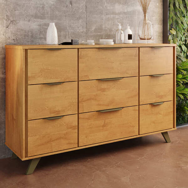 Cômoda 9 Gavetas - Olimpia-peroba - Móveis Europa