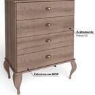 Cômoda  Clássica 4 Gavetas - Rústico