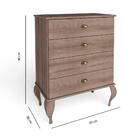 Cômoda  Clássica 4 Gavetas - Rústico