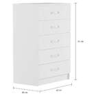 Cômoda Afrodite 5 Gavetas Evidência Branco