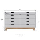 Cômoda Alice 10 Gavetas Em 100% Mdf Branco/louro Freijó