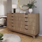 Cômoda Alice 10 Gavetas Em 100% Mdf Louro Freijó