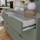 Cômoda Alice 10 Gavetas Em 100% Mdf Verde/louro Freijó