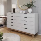 Cômoda Alice 10 Gavetas Em 100% Mdf Yescasa Branco/louro Frei