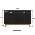 Cômoda Alice 10 Gavetas Em 100% Mdf Yescasa Preto/louro Freijó