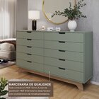 Cômoda Alice 10 Gavetas Em 100% Mdf Yescasa Verde/louro Freijó