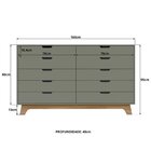 Cômoda Alice 10 Gavetas Em 100% Mdf Yescasa Verde/louro Freijó