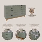 Cômoda Alice 10 Gavetas Em 100% Mdf Yescasa Verde/louro Freijó