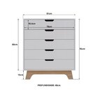 Cômoda Alice 5 Gavetas Em 100% Mdf 95x81x40 Cm Yescasa Branco