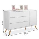 Comoda Alicia 3 Gavetas Branco Nature