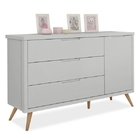 Comoda Alicia 3 Gavetas Cinza Nature