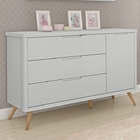 Comoda Alicia 3 Gavetas Cinza Nature