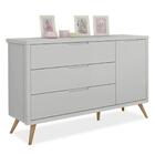 Comoda Alicia 3 Gavetas Cinza Nature