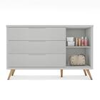 Comoda Alicia 3 Gavetas Cinza Nature