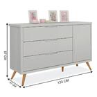 Comoda Alicia 3 Gavetas Cinza Nature