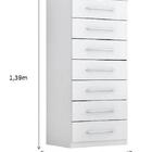 Cômoda Aline Pequena Solteiro 7 Gavetas Branco
