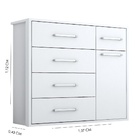 Cômoda Aline Pequena Solteiro 7 Gavetas Branco