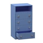 Cômoda Alta 4 Gavetas Azul