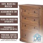 Cômoda Alta 4 Gavetas Madeira Maciça Nevada Nogal