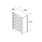 Cômoda Alta Ditália 5 Gavetas Dm-229 Slate Grey