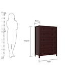 Cômoda Alta Ditália 5 Gavetas Dm-229 Tabaco