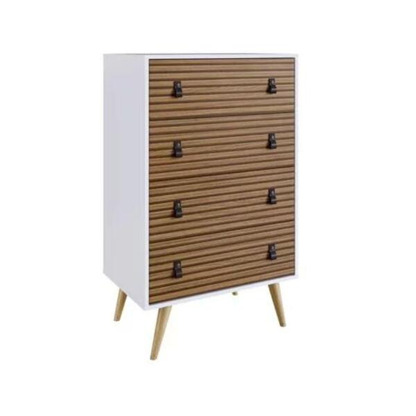 Comoda Amber 4 Gavetas Branco Fosco / Brise