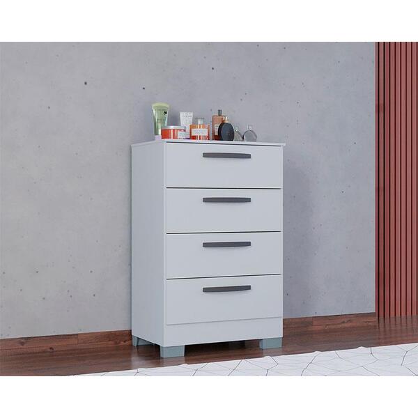 Cômoda Ambiente 867 4 Gavetas Branco Brilho - Poquema