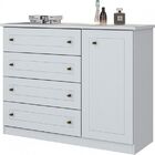 Cômoda Americano 01 Porta 04 Gavetas Branco Henn