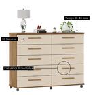 Cômoda Amsterdã 10 Gavetas Amêndoa Off White