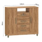 Cômoda Angra 2 Portas 4 Gavetas 99x109x40 Cm Mel