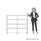 Cômoda Aparador 08 Gavetas Com Tampo De Vidro Incolor Branco/