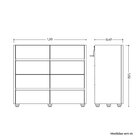 Cômoda Aparador 08 Gavetas Com Tampo De Vidro Incolor Branco/