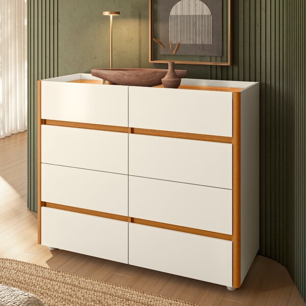 Cômoda Aparador 08 Gavetas Essence Off White/cinamomo