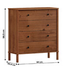 Cômoda Aparador 4 Gav Telescópicas Pés Altos Madeira Apoana C