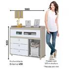 Cômoda Aquarela Com 4 Nichos Aquarela - Móveis Henn